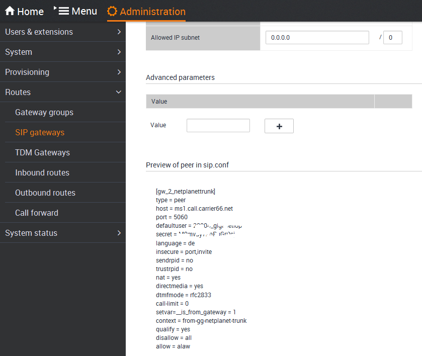 Gigaset PRO - Public Wiki > Interop T440/T640 Netplanet Trunk > EN_SIP_GW3.PNG