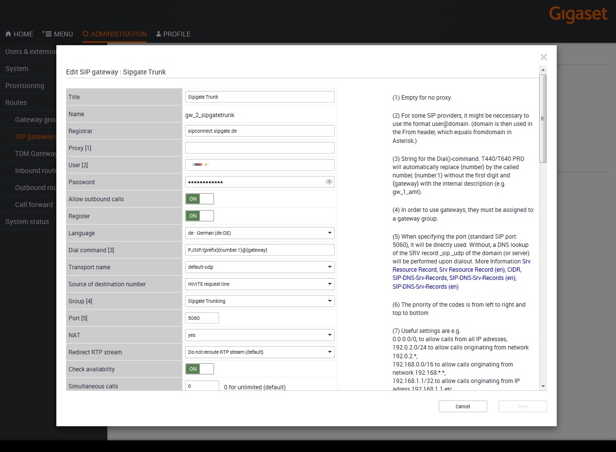 Gigaset PRO - Public Wiki > Interop T440/T640 2.0 Sipgate trunking > Sipgate2.0_02.jpg